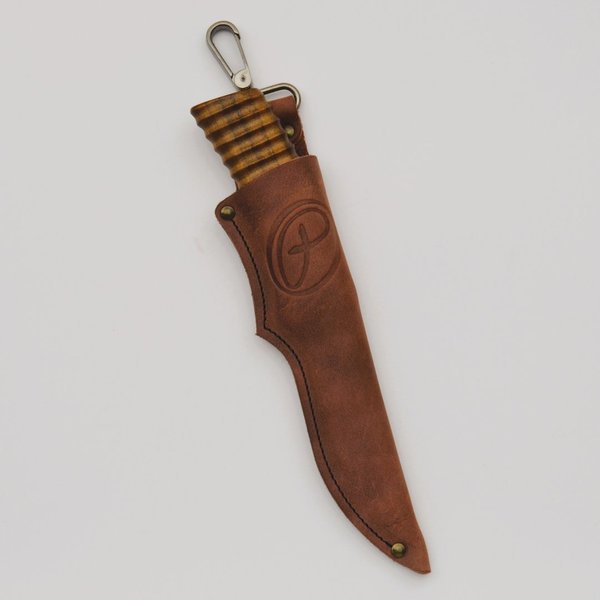 Knife with GRIP-handle made of walnut wood